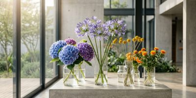 Vibrant bouquet featuring distinctive blooms like Hydrangea and Craspedia