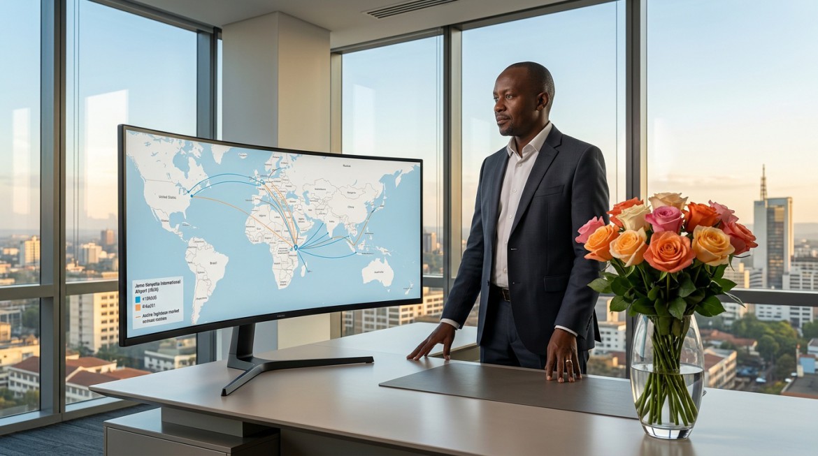 Beautiful bouquet of premium Kenyan flowers ready for European Market Supply