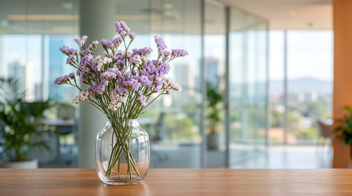 Vibrant purple Limonium flowers ready for export from Nana Creations in Kenya.